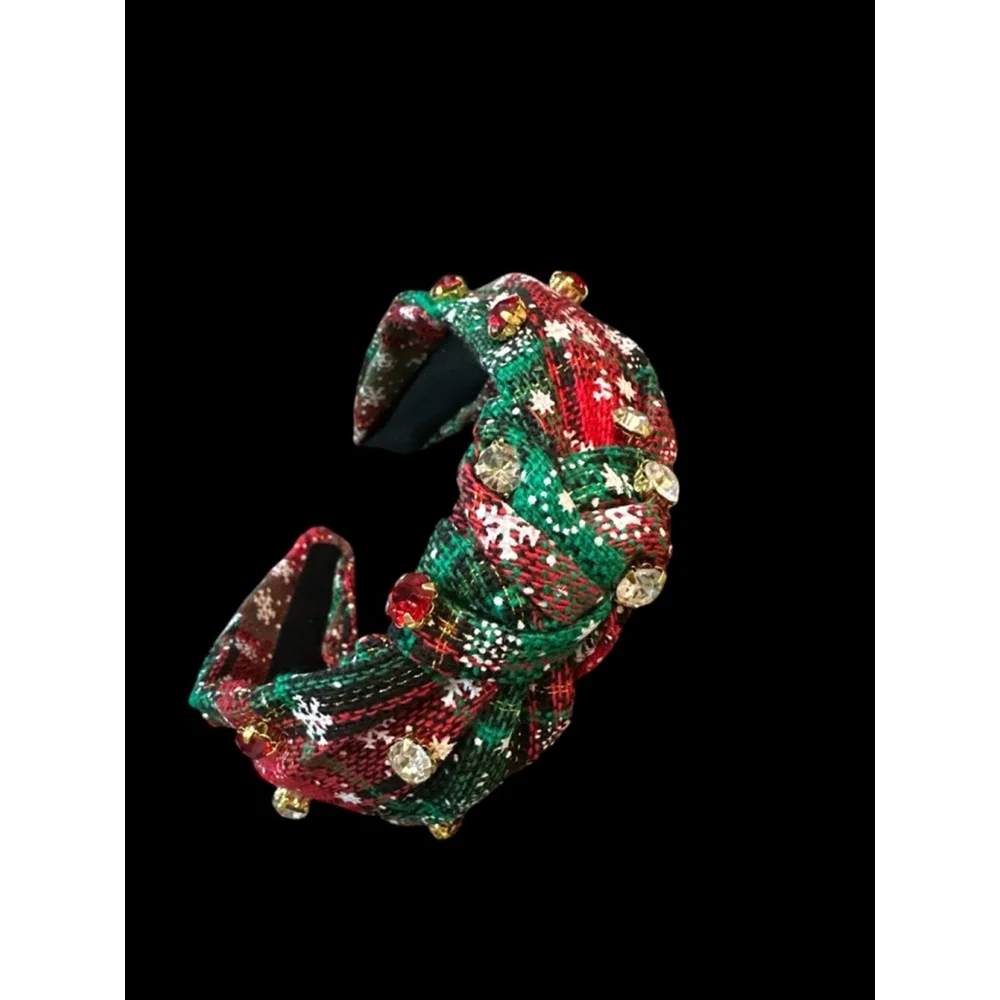 Holiday Jewel Plaid‎ Headband Red Green One Size